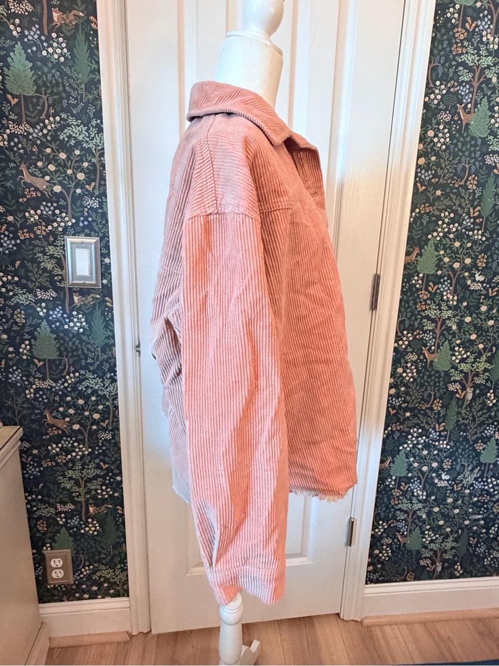 Zara Blush Pink Ribbed Button-Up Top - Picture 3 of 5